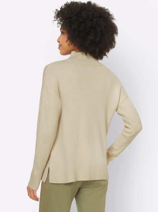 Stehkragenpullover mit 20% Kaschmir