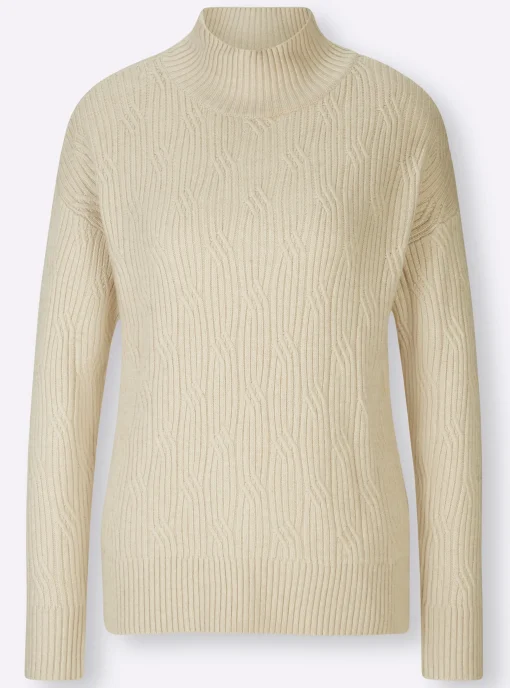 Stehkragenpullover mit 20% Kaschmir
