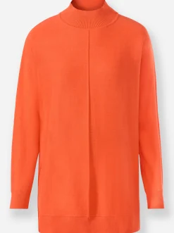 Stehkragenpullover mit Fledermaus-Ärmel