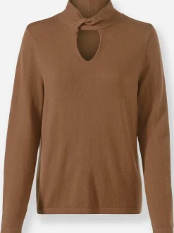 Stehkragenpullover mit geknotetem Detail