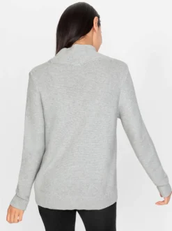 Stehkragenpullover mit Glitzer-Details