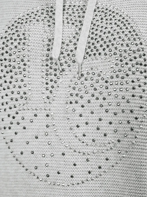 Stehkragenpullover mit Glitzer-Details