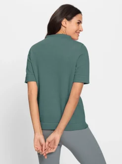 Stehkragenpullover mit Halbarm