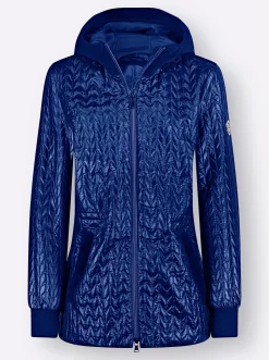 Steppjacke mit Details aus Samt