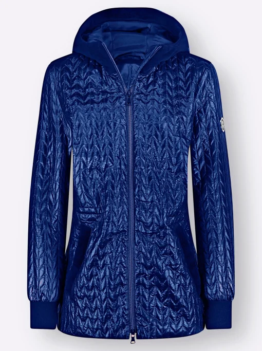 Steppjacke mit Details aus Samt