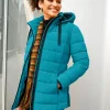 Steppjacke mit elastischer Kontrast-Paspelierung