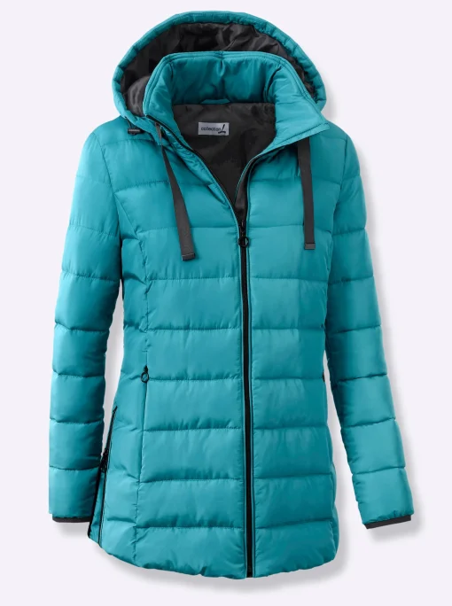 Steppjacke mit elastischer Kontrast-Paspelierung