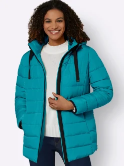 Steppjacke mit elastischer Kontrast-Paspelierung