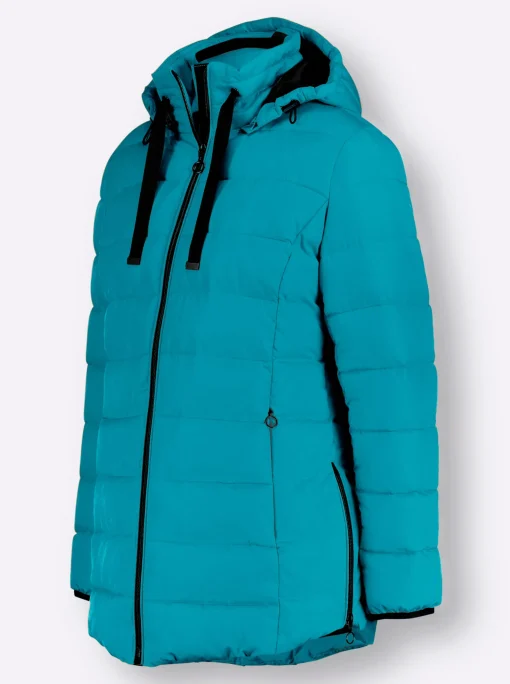 Steppjacke mit elastischer Kontrast-Paspelierung