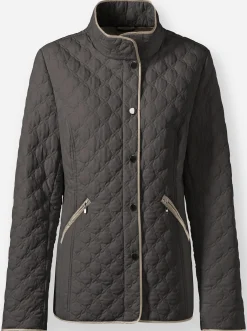 Steppjacke mit kontrastfarbenen Paspeln