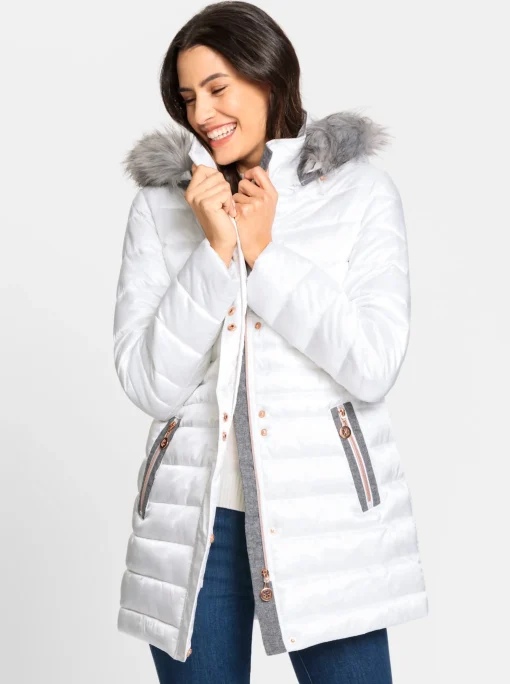 Steppjacke mit Pelz-Imitat