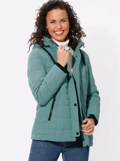 Steppjacke mit Ripsband-Verzierung
