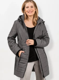 Steppjacke mit seitlichen Reißverschlüssen