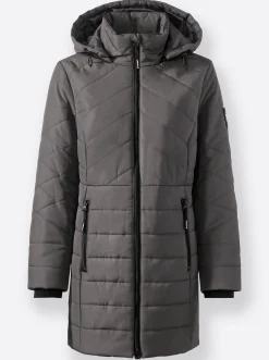 Steppjacke mit seitlichen Reißverschlüssen