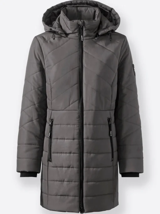 Steppjacke mit seitlichen Reißverschlüssen