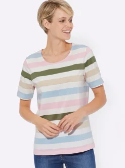 Streifenshirt in reiner Baumwolle, garngefärbt