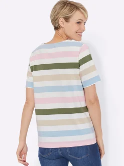 Streifenshirt in reiner Baumwolle, garngefärbt
