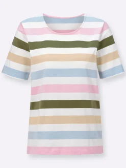 Streifenshirt in reiner Baumwolle, garngefärbt