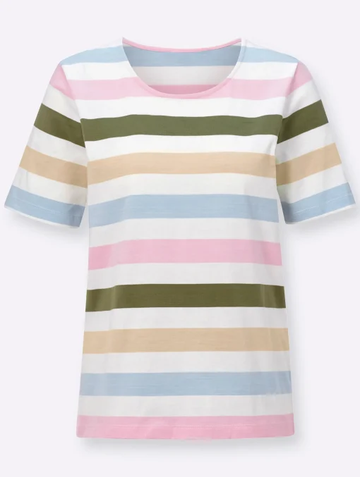 Streifenshirt in reiner Baumwolle, garngefärbt