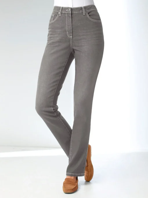 Stretch-Jeans in Used-Optik