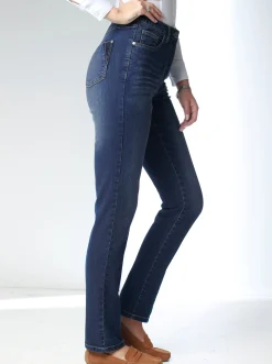Stretch-Jeans in Used-Optik