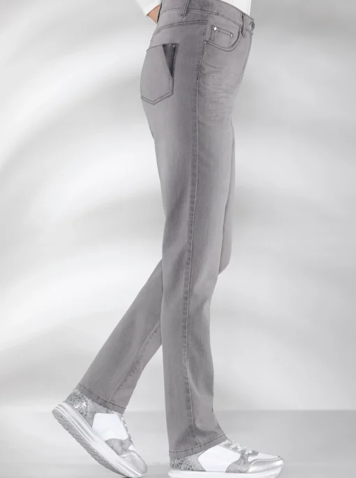 Stretch-Jeans in Used-Optik