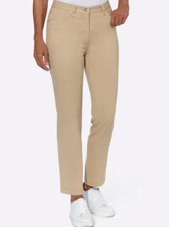 Stretch-Jeans mit Glitzersteinchen hinten