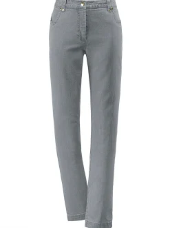 Stretch-Jeans mit Glitzersteinchen hinten