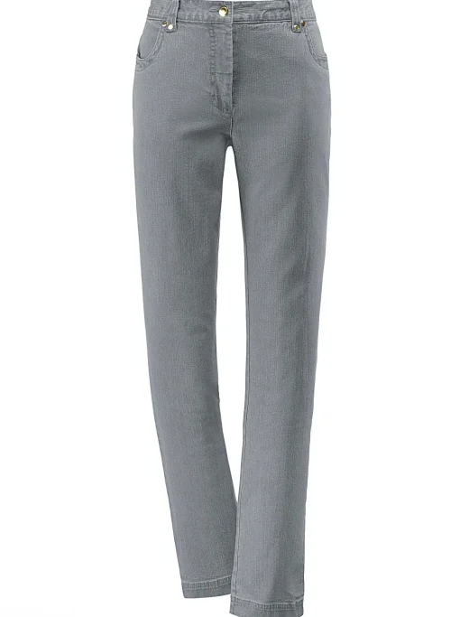 Stretch-Jeans mit Glitzersteinchen hinten