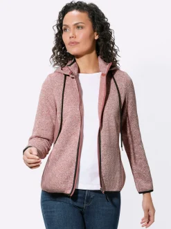Strickfleecejacke mit seitlichen Strick-Einsätzen