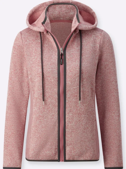 Strickfleecejacke mit seitlichen Strick-Einsätzen