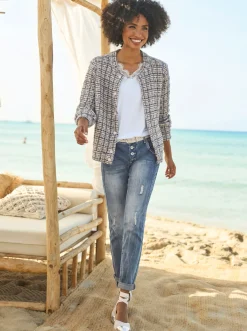 Strickjacke in Blousonform