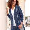 Strickjacke in Longform, meliert