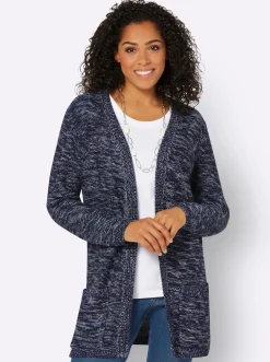 Strickjacke in Longform, meliert