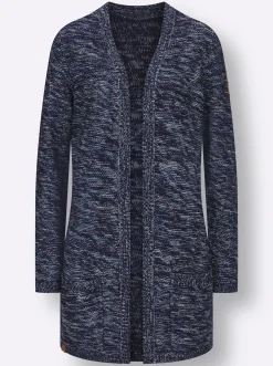 Strickjacke in Longform, meliert