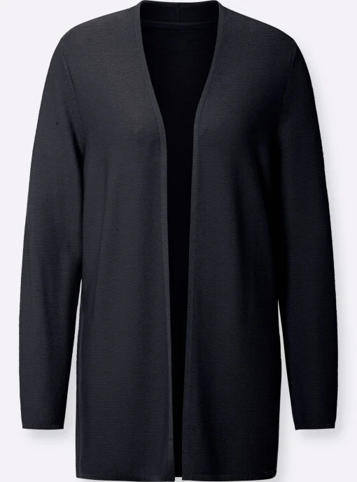 Strickjacke in modisch längerer Schnittform