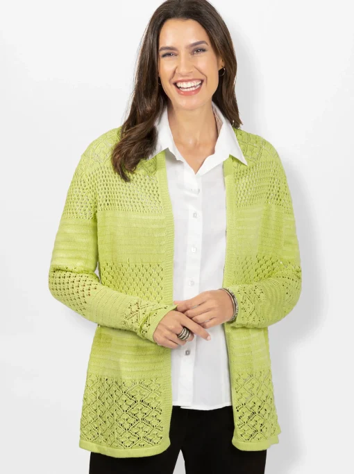 Strickjacke mit Ajour-Muster