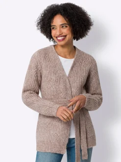 Strickjacke mit Bindegürtel