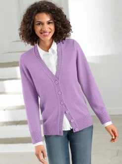 Strickjacke mit farblich abgestimmten Knöpfen