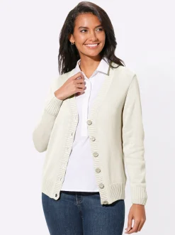 Strickjacke mit farblich abgestimmten Knöpfen