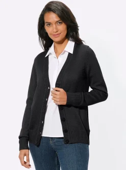 Strickjacke mit farblich abgestimmten Knöpfen
