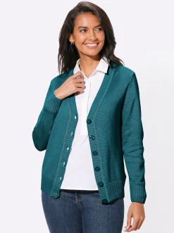 Strickjacke mit farblich abgestimmten Knöpfen