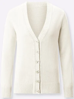 Strickjacke mit farblich abgestimmten Knöpfen