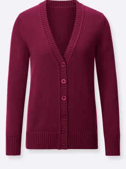 Strickjacke mit farblich abgestimmten Knöpfen