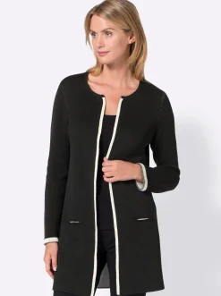 Strickjacke mit fixiertem Ärmelaufschlag