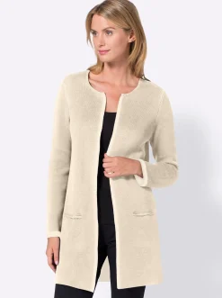 Strickjacke mit fixiertem Ärmelaufschlag