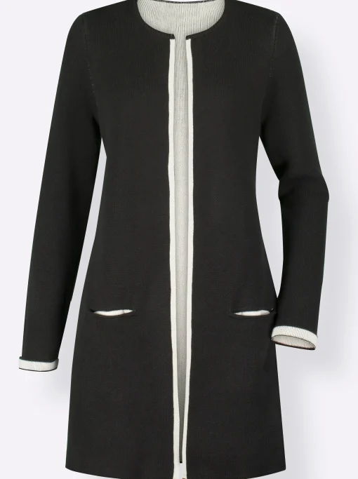 Strickjacke mit fixiertem Ärmelaufschlag
