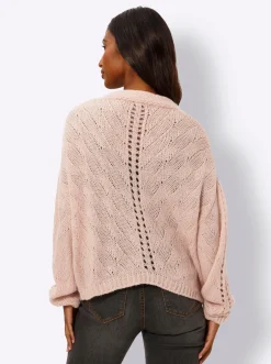 Strickjacke mit Holz-Optik-Knöpfen