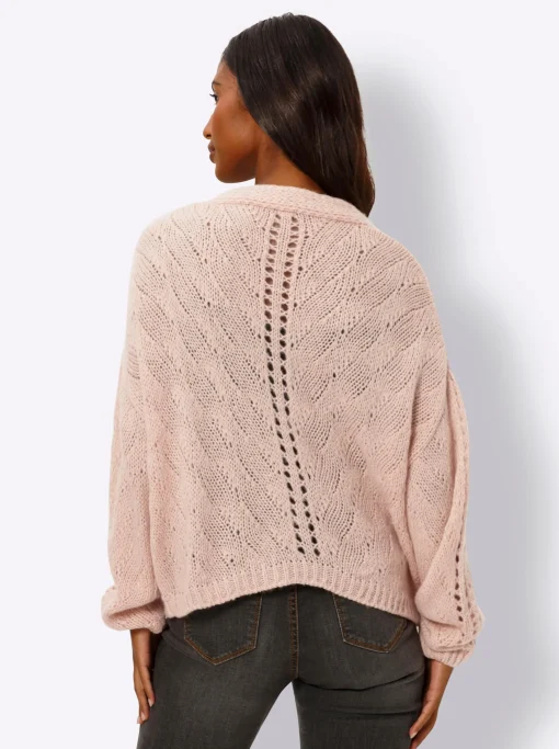 Strickjacke mit Holz-Optik-Knöpfen