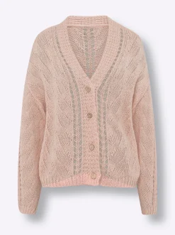 Strickjacke mit Holz-Optik-Knöpfen